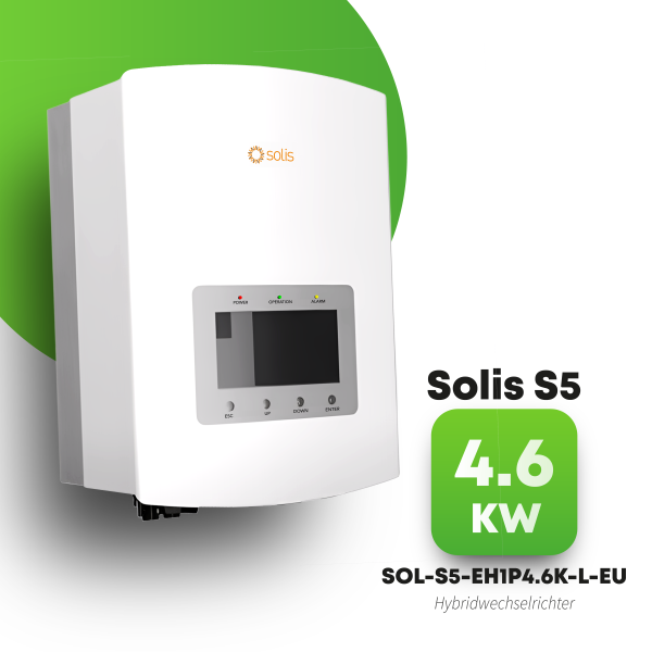 Solis S5-EH1P4.6K-L NV Hybridwechselrichter 4,6kW 1-Phase (3-Phase Smart Meter)