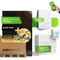 PV-Komplettset: 10,56kWp Bifazial Full Black + Sungrow...