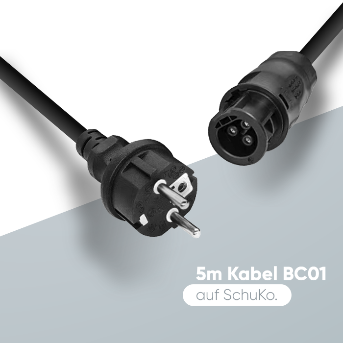 Efaso Solar AC-Kabel 10m Mit Betteri BC01 Buchse & Schuko Stecker – Perfekt Für Balkonkraftwerk & Mikrowechselrichter