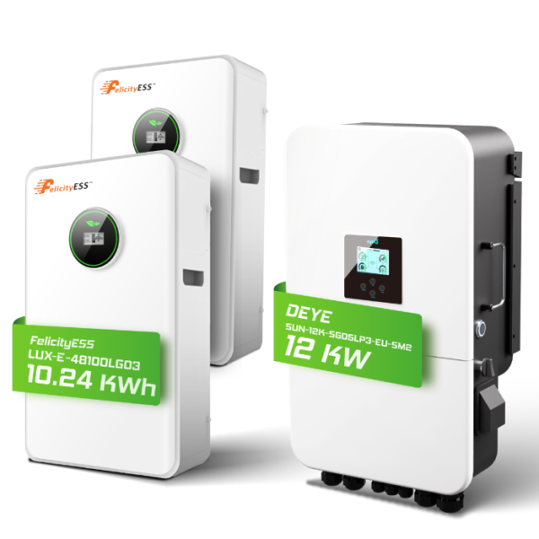 Hybrid-Set: Deye 12kW Hybrid-Wechselrichter + 10,24kWh Felicity Speicher LUX-E