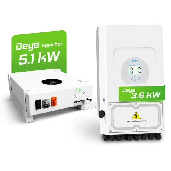 Hybrid-Set: Deye 3,6kW Hybrid-Wechselrichter + 5,12kWh Deye Speicher SE-F5 Pro-C