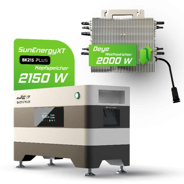 Balkonkraftwerk-Set: Deye 1600W Wechselrichter + 2,15kWh SunEnergyXT