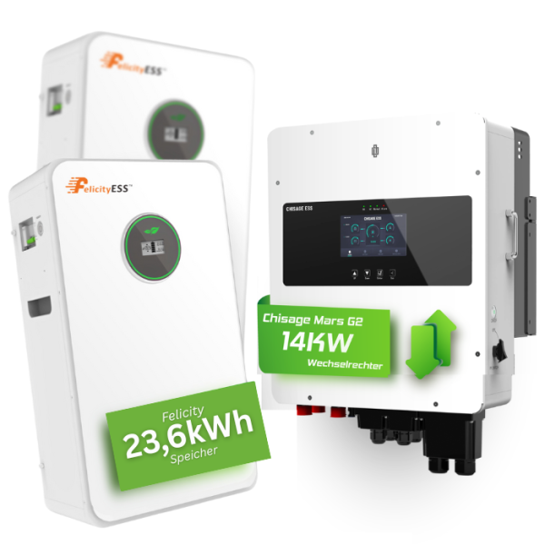 Hybrid-Set: Chisage 14kW Hybrid-Wechselrichter + 23,6kWh Felicity Speicher FLA48230