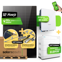 Комплект: 12,6kWp JA Solar + 10 кВт гібридний інвертор Sungrow + опційний HV акумулятор Sungrow (опціонально)