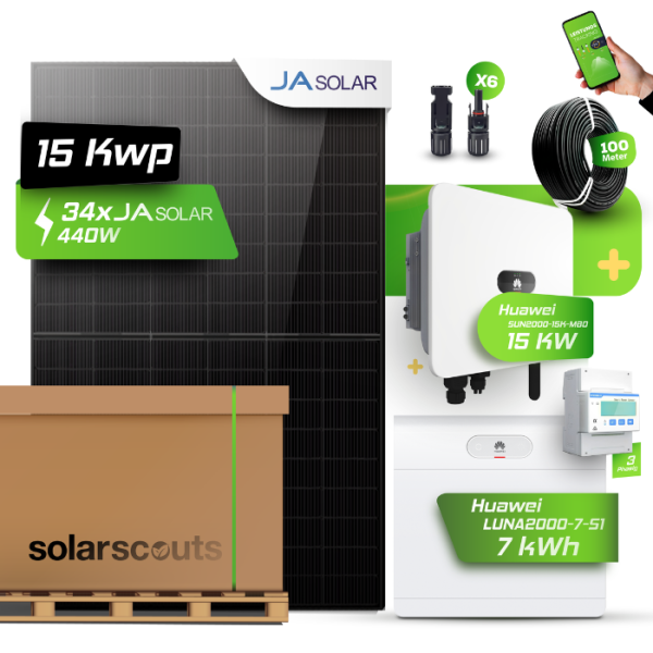 Huawei Komplett-Set: 15,3kWp JA Solar + 15kW Huawei WR + 7kWh Huawei S1 HV