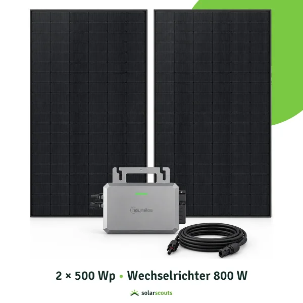Balcony Power Plant Set: Hoymiles HF-800-WB & 2x JA Solar 500W