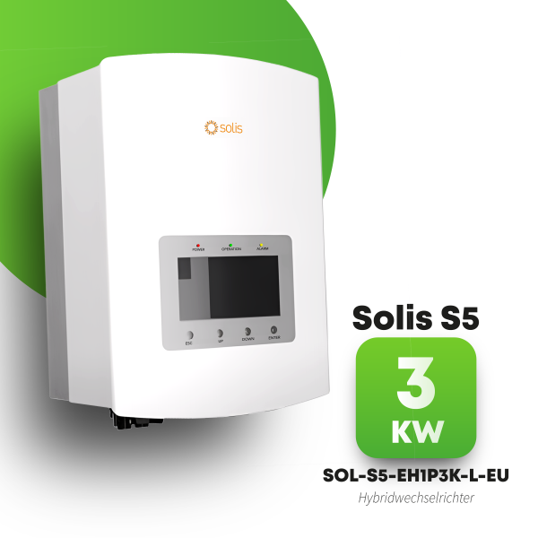 Solis/ Pylontech Komplettset 3 kW Niedervolt Hybridwechselrichter (SOL-S5-EH1P3K-L-EU) & 3,5 kWh Niedervolt Batteriespeicher Pylontech US3000D