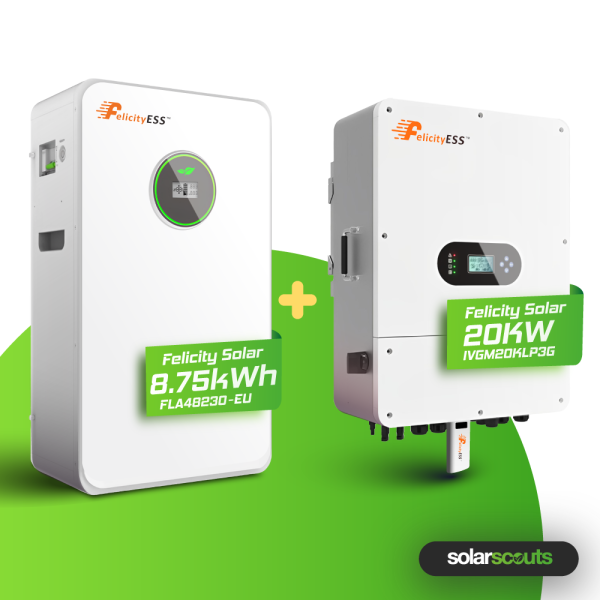 Felicity 20 kW Hybrid Wechselrichter Set mit 8,75 kWh Felicity Speicher