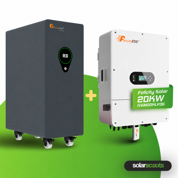 Felicity 20 kW Hybrid Wechselrichter Set mit 23,5 kWh Felicity Speicher