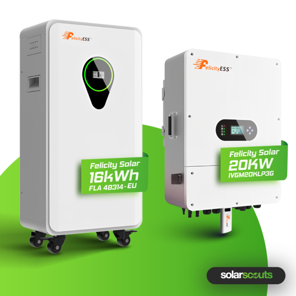 Felicity 20 kW Hybrid Wechselrichter Set mit 16 kWh Felicity Speicher