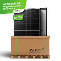 AIKO Solar 540W Glas-Glas Bifazial Black Frame Solarmodul...